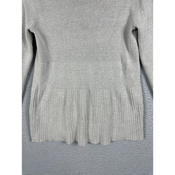 Soft Surroundings Womens Size M Pullover Turtle Neck Gray Ribbed Sweater - Picture 7 of 13
